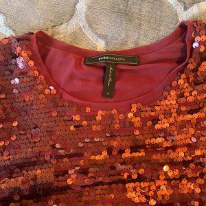 **LIKE NEW** BCBGMaxAzria Maroon Sequin Mini Dress